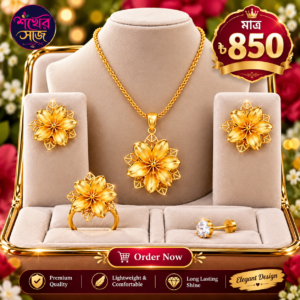 100% Color Guaranteed Xuping 22K Gold Plated Rose Locket Full Set